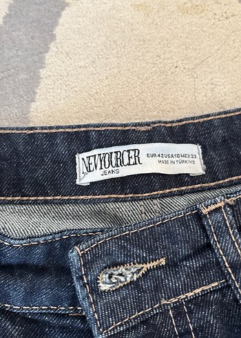 Koyu Mavi Midi Boy Regular Fit Kadın Jean - Görsel 5