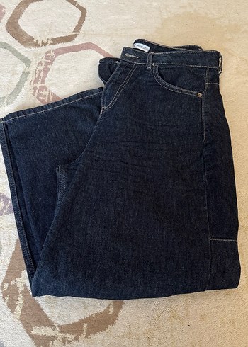 Koyu Mavi Midi Boy Regular Fit Kadın Jean - Görsel 2