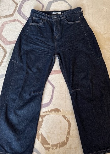 Koyu Mavi Midi Boy Regular Fit Kadın Jean - Görsel 3