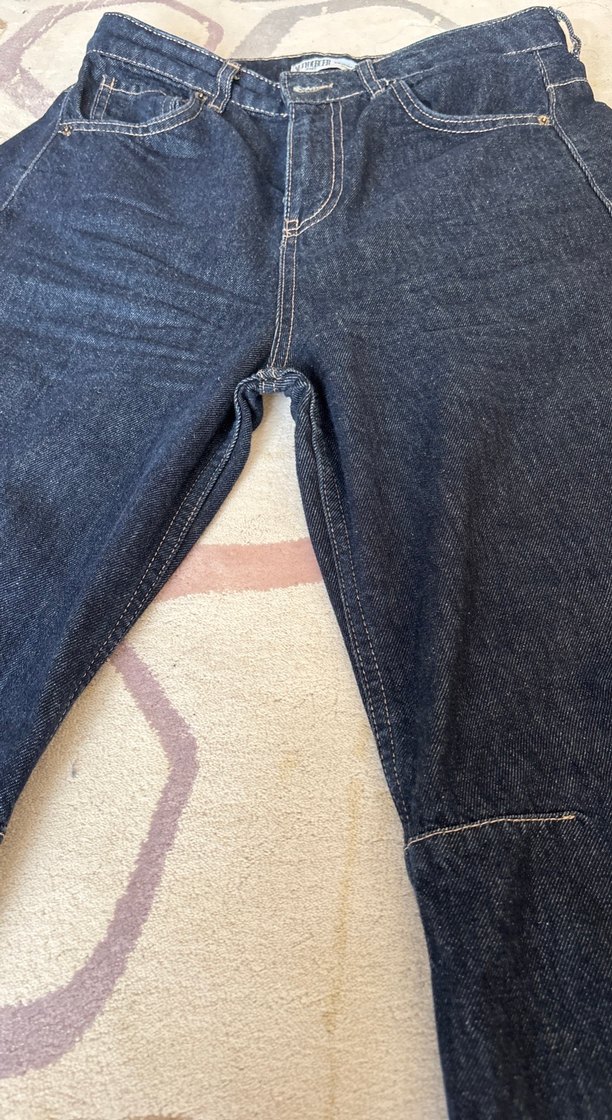 Koyu Mavi Midi Boy Regular Fit Kadın Jean - Görsel 4