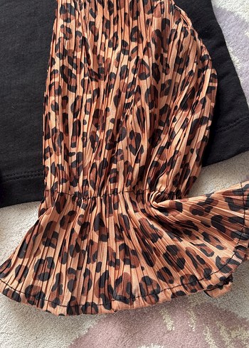 Kahverengi Yılan Desenli Kürklü Kadın Bluz - Görsel 2