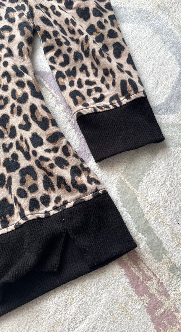 Kahverengi Leopar Desenli Kadın Sweatshirt - Görsel 3