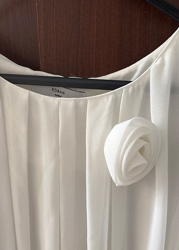 Beyaz Pilili Klasik Kadın Bluz - Görsel 2