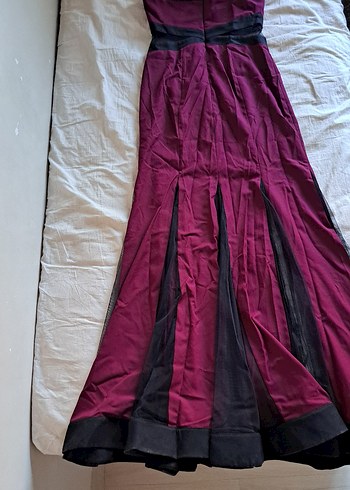 Bordo Uzun Kadın Elbise - Görsel 2