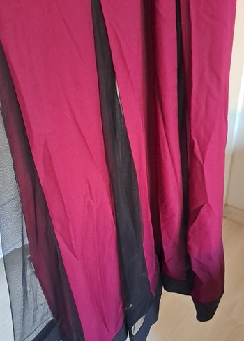 Bordo Uzun Kadın Elbise - Görsel 5