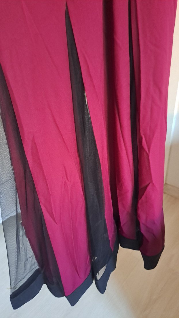 Bordo Uzun Kadın Elbise - Görsel 5