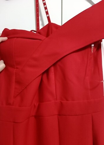 Canlı Kırmızı Balık Abiye - Görsel 4