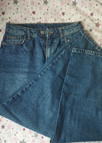 Trendyol Düğmeli Rahat Kesim Mavi Kot Pantolon - Görsel 2