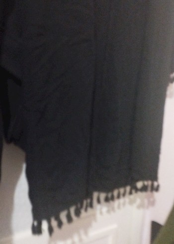 Uzun Siyah Bohem Kadın Kimono - Görsel 3