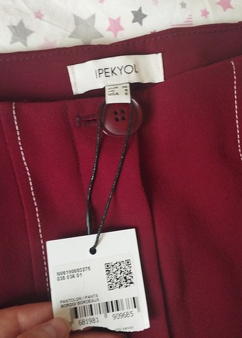 İpekyol etiketli Bordo Düğmeli Kadın Kumaş Pantolon - Görsel 4