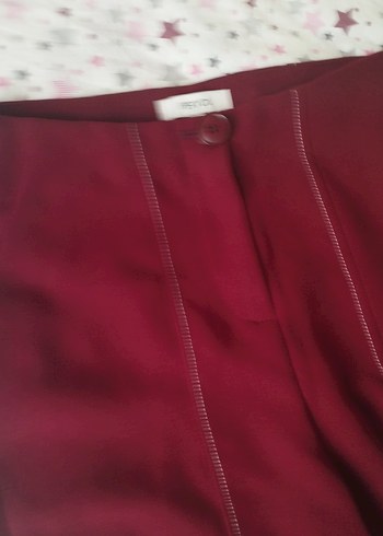 İpekyol etiketli Bordo Düğmeli Kadın Kumaş Pantolon - Görsel 2