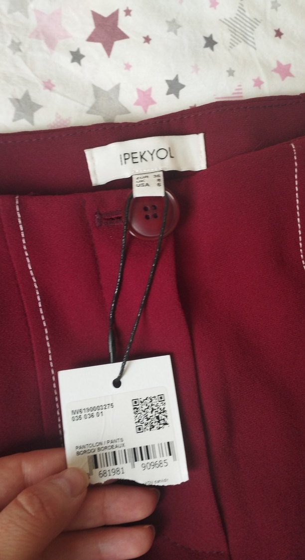 İpekyol etiketli Bordo Düğmeli Kadın Kumaş Pantolon - Görsel 4