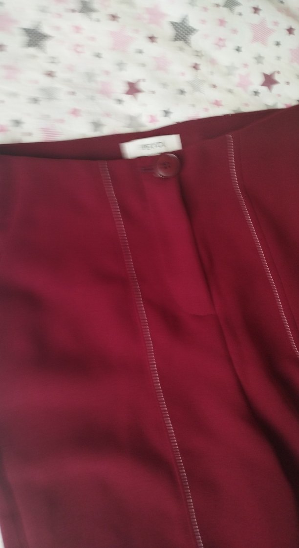 İpekyol etiketli Bordo Düğmeli Kadın Kumaş Pantolon - Görsel 2