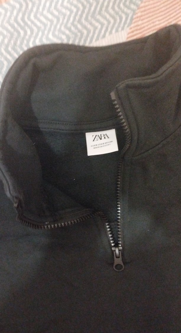 ZARA Siyah Yarım Fermuarlı Erkek Polar Sweatshirt - Görsel 2