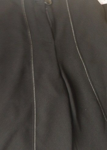 Kadın Siyah Dikiş Detaylı Kumaş Pantolon - Görsel 2