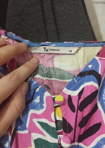 Renkli Düğmeli Uzun Bohem Kadın Elbise - Görsel 3