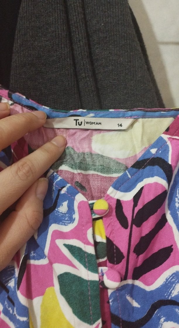 Renkli Düğmeli Uzun Bohem Kadın Elbise - Görsel 3