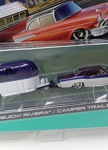  1:64 ölçek 1965 BUİCK RİVİERA//CAMİLER TRAİLER TAŞIYICI