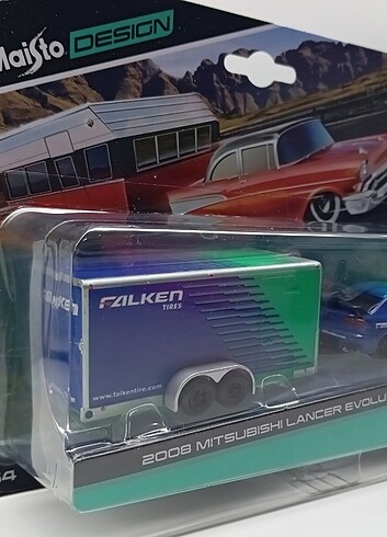 1:64 ölçek 2008 MİTSUBİSHİ LANCER evolution var trailer