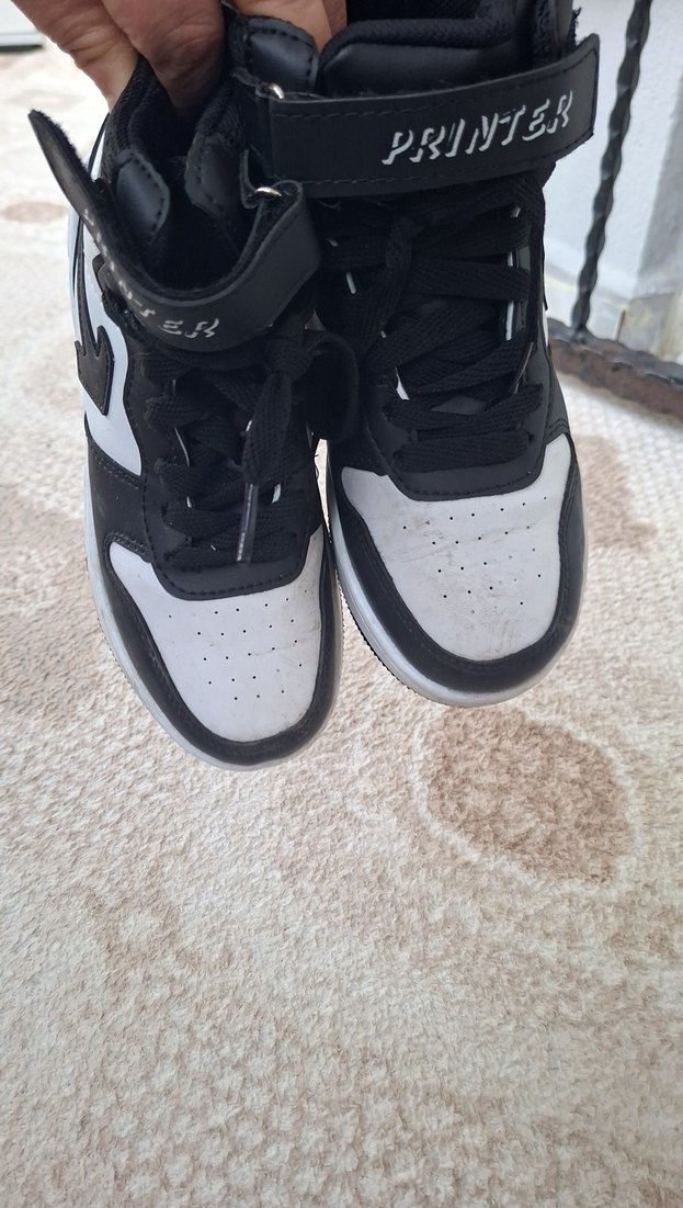 Beyaz siyah Yılan Desenli Erkek  Spor bot - Görsel 5