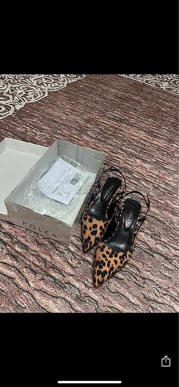Polka Store leopar topuklu ayakkabı
