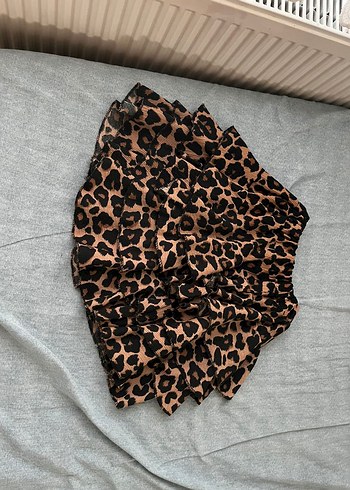 Leopar Desenli Fırfırlı Etek - Görsel 2