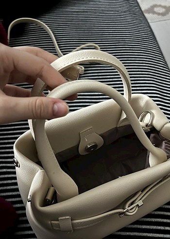 Bej Deri Kadın Çanta Tokalı - Görsel 4