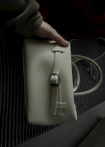 Bej Deri Kadın Çanta Tokalı - Görsel 3