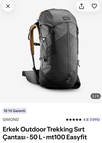 Decathlon Simond Erkek Outdoor Trekking Sirt Cantasi 50l