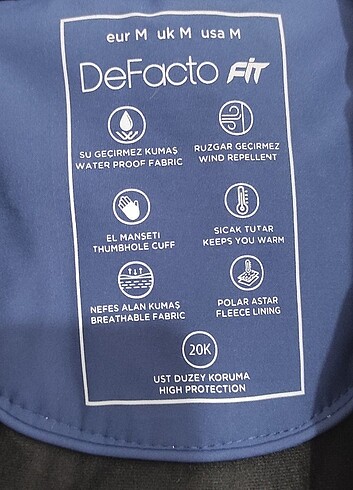 Defacto DefactoFit Su Geçirmez Polar Astarlı Mont