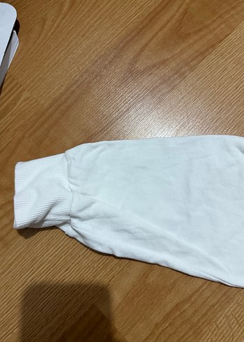 Beyaz Kapüşonlu Baskılı cepli Kadın Sweatshirt - Görsel 5