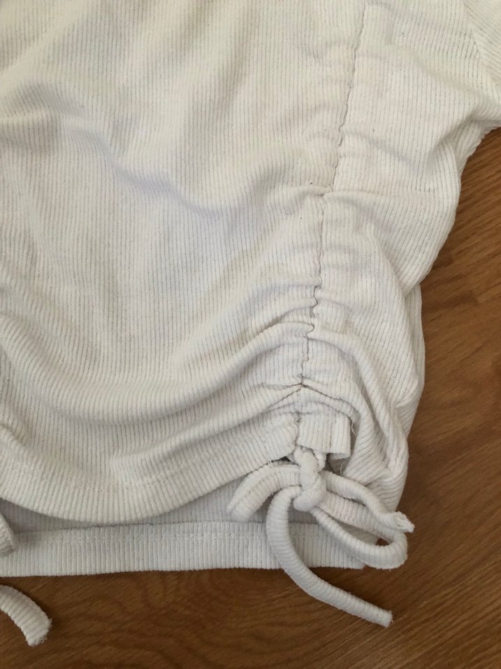 Kısa Kollu Beyaz crop / bluz - Görsel 5