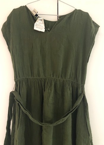 Yeşil Keten , Pilili, Kolsuz elbise etiketi üzerinde - Görsel 4