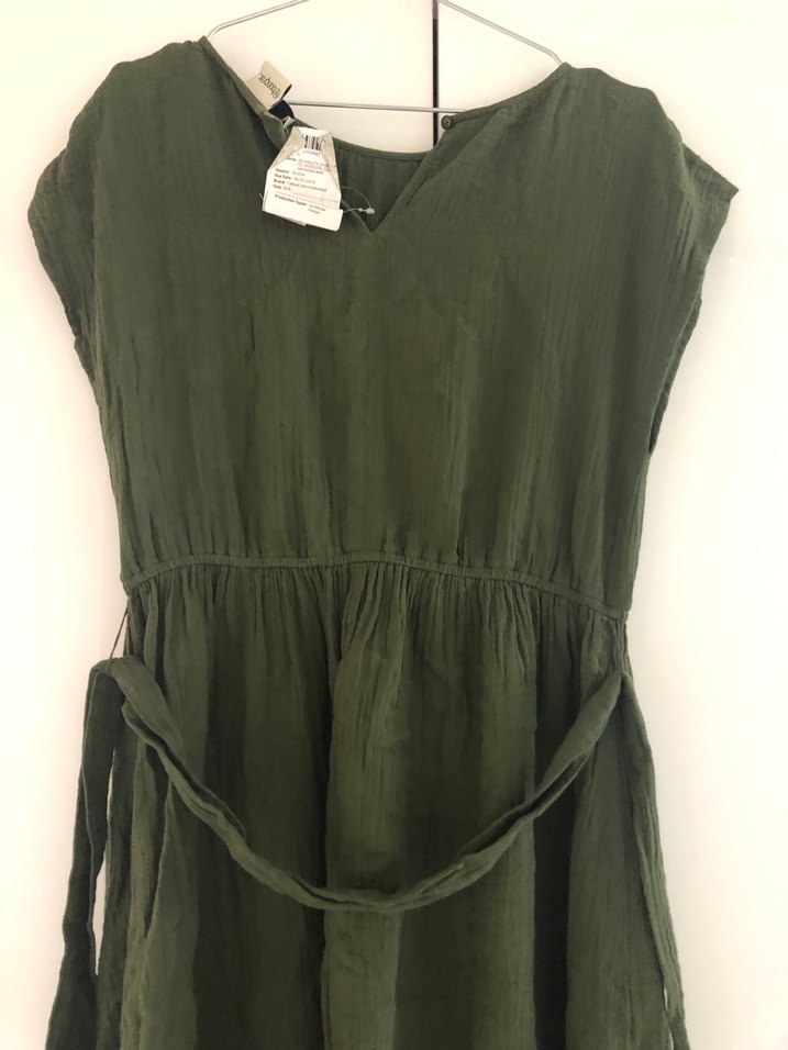 Yeşil Keten , Pilili, Kolsuz elbise etiketi üzerinde - Görsel 4