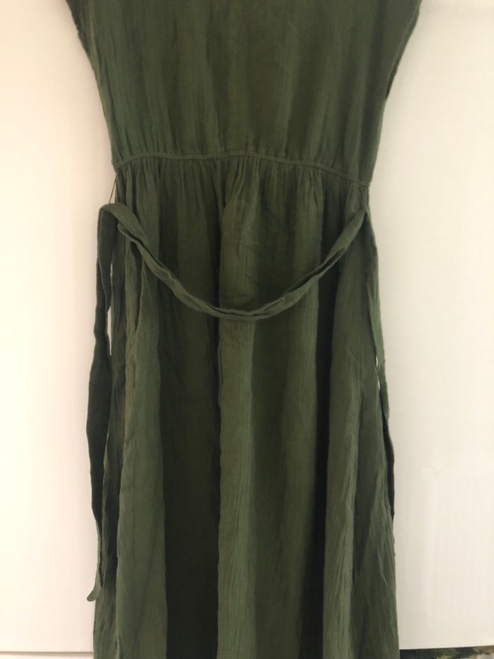 Yeşil Keten , Pilili, Kolsuz elbise etiketi üzerinde - Görsel 5