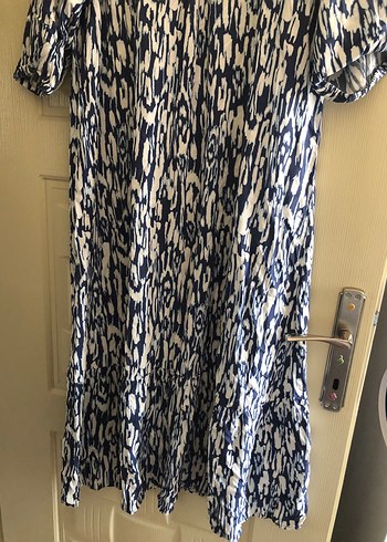 Bohem V Yaka Uzun Salaş Elbise kalıbı geniş - Görsel 5