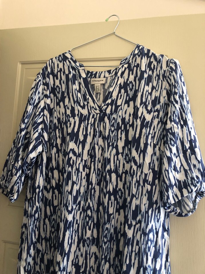 Bohem V Yaka Uzun Salaş Elbise kalıbı geniş - Görsel 2