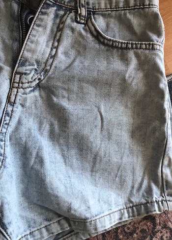 Düğmeli Kot Şort - Görsel 5