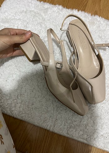 Bej Stiletto Topuklu Kadın Ayakkabı - Görsel 3