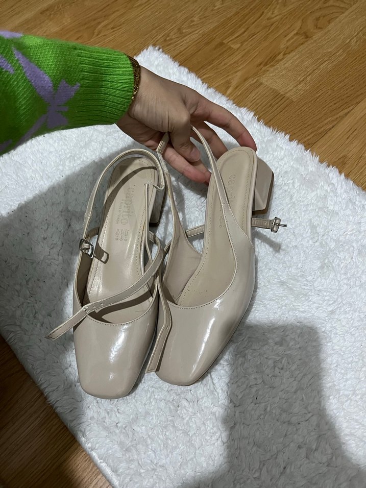 Bej Stiletto Topuklu Kadın Ayakkabı - Görsel 2