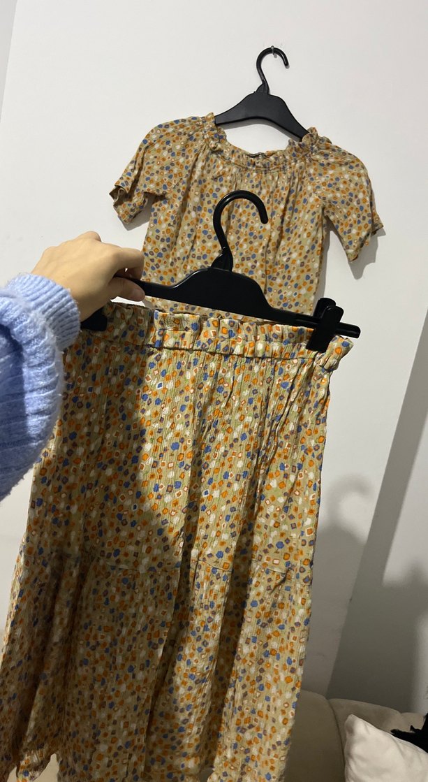 Sarı Bohem Renkli Bağlamalı Midi alt üst - Görsel 2