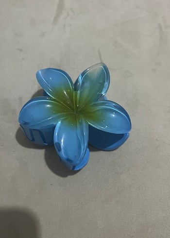 Turkuaz Şeffaf Cam Çiçek Saç Tokası - Görsel 2