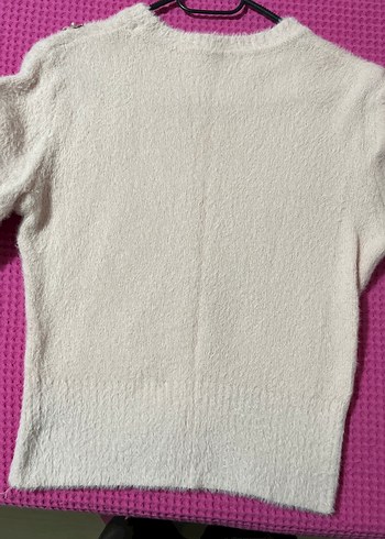 Nakışlı Pembe Kısa Kadın Kazak - Görsel 3