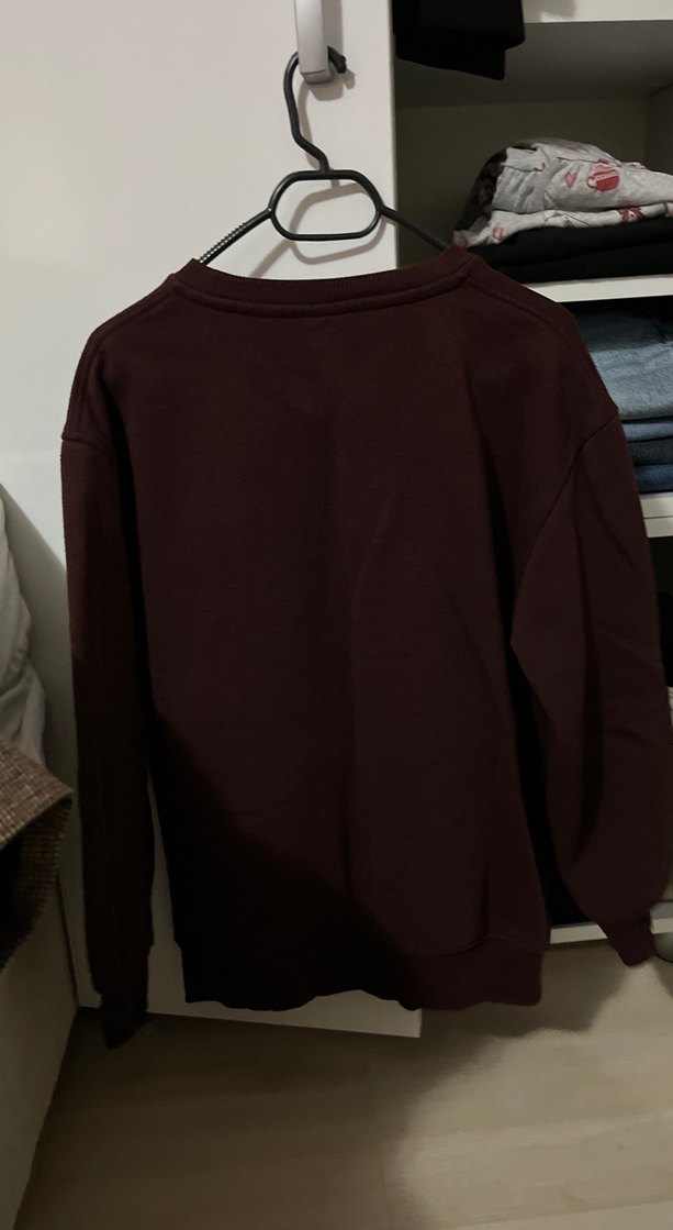 Bordo Süet Kadın Sweatshirt - Görsel 3