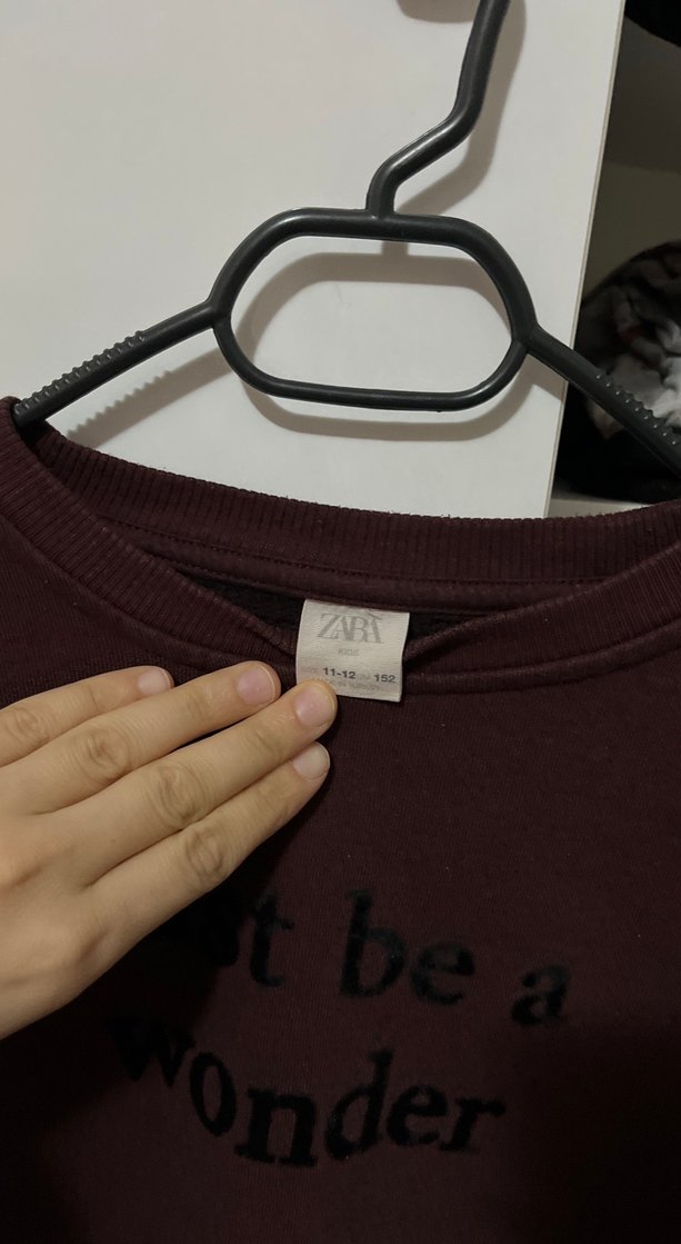 Bordo Süet Kadın Sweatshirt - Görsel 2