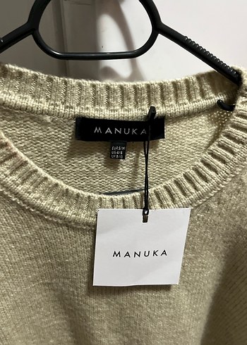 Bej Yüksek Yaka Örgü Kadın Kazak - Görsel 3