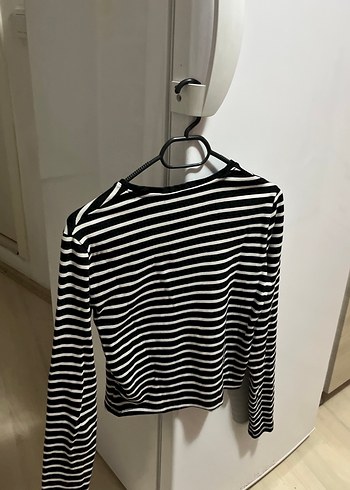 Çizgili Siyah Kadın Uzun Kollu Kazak - Görsel 3