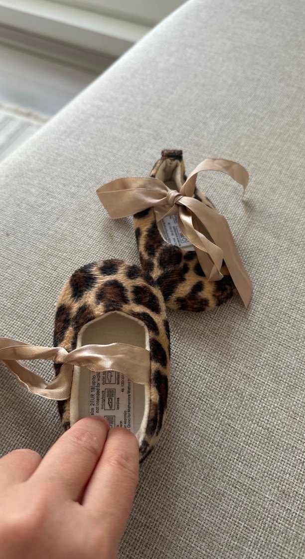 Kız Çocuk Leopar Desenli Fiyonklu Babet - Görsel 2