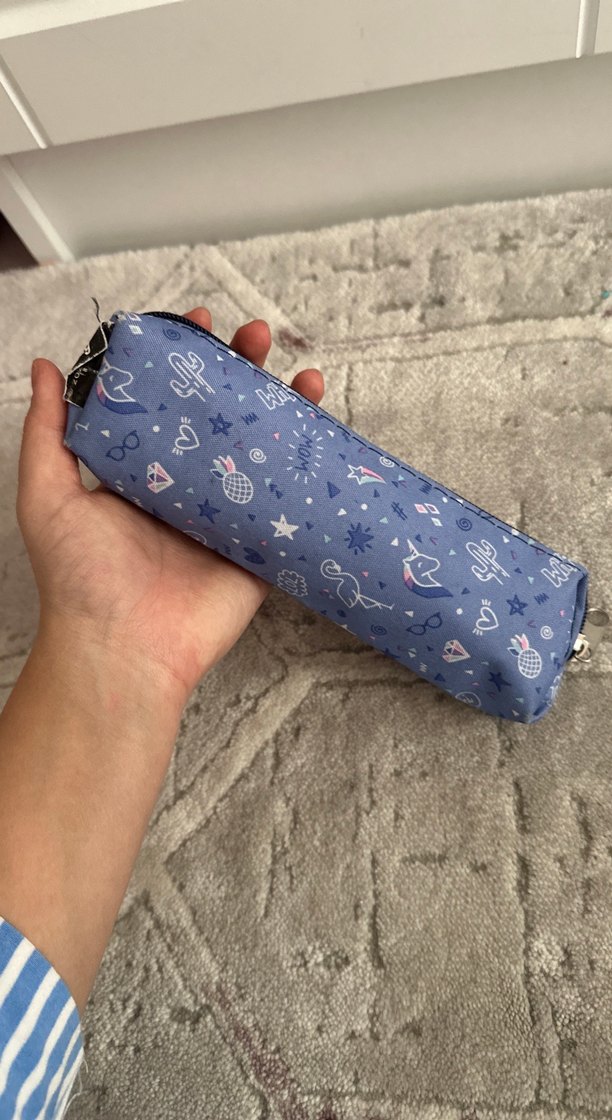 Hafif desenli çok renkli tek gözlü kız kalem kutusu - Görsel 2