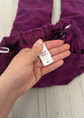 Kız Çocuk Mor Nakışlı Bol Kesim Pantolon - Görsel 3